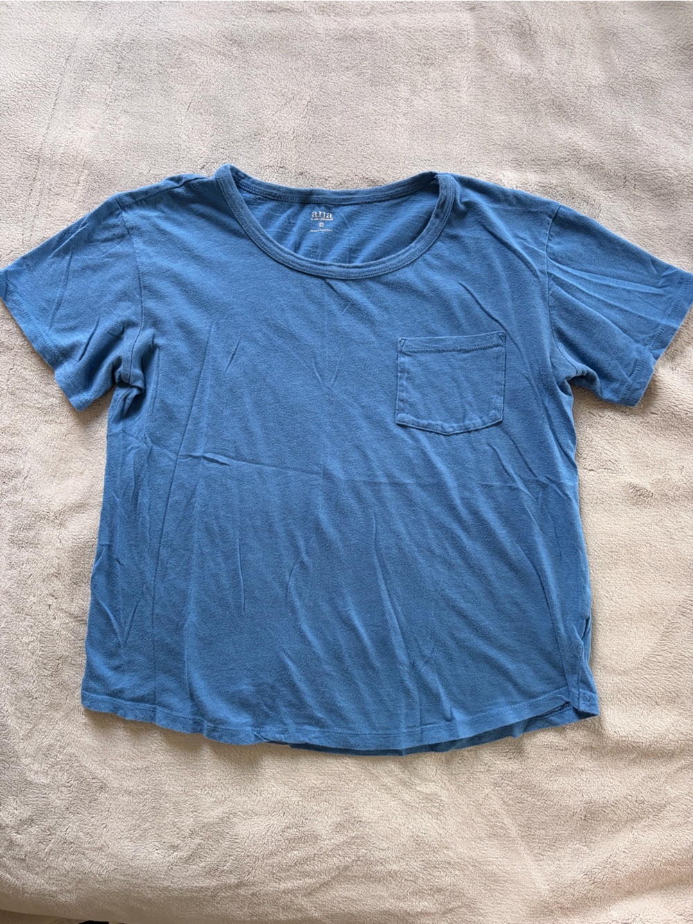 a.n.a Blue Short Sleeve Pocket Tee